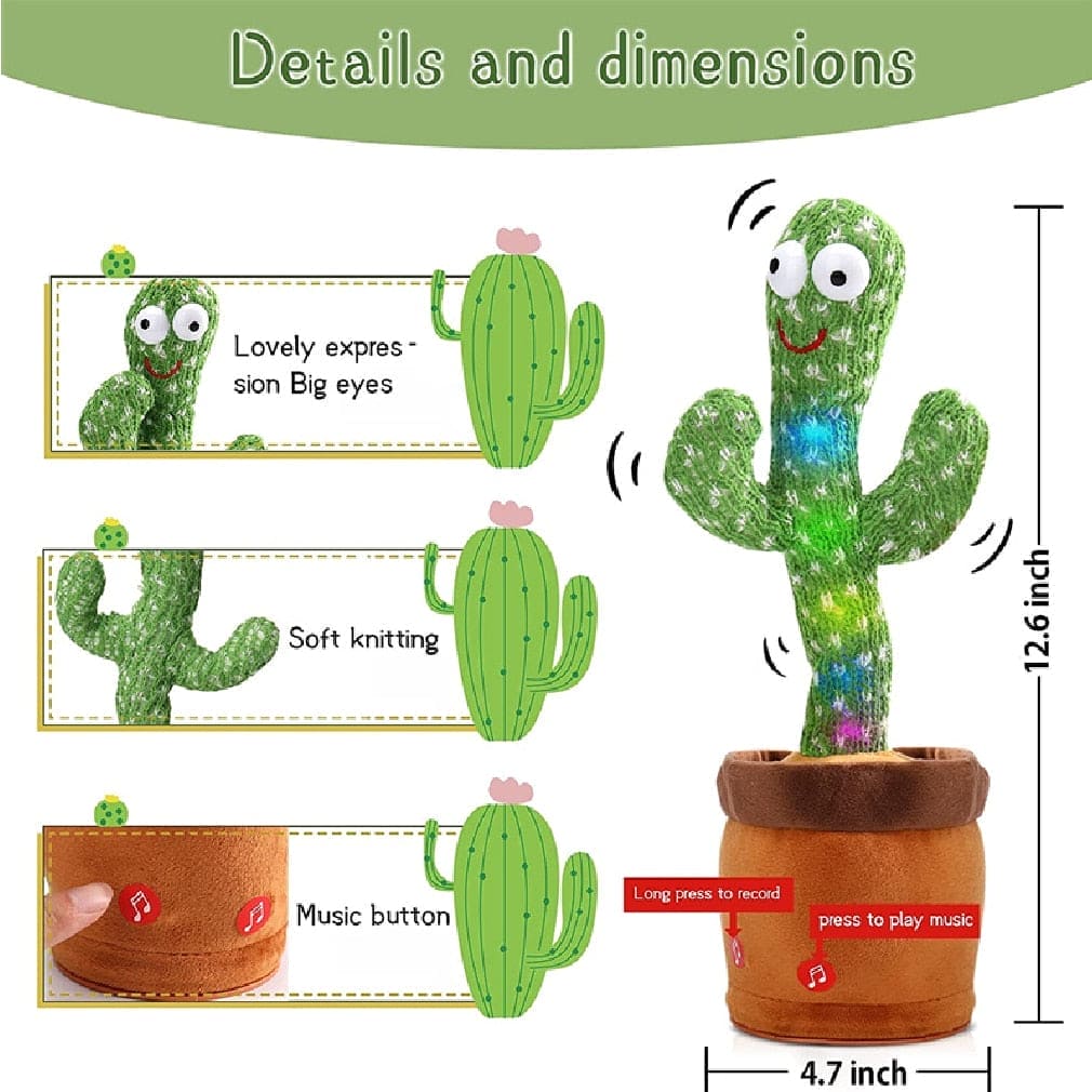 Dancing And Talking Cactus Toy Interactive Musical Fun Gift