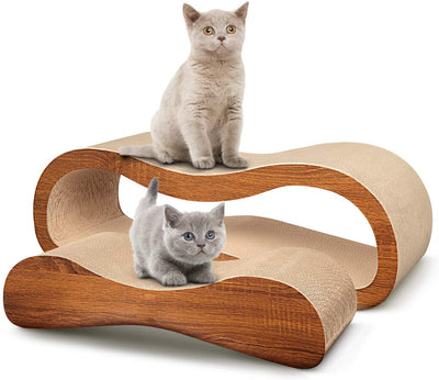 2 In 1 Cat Scratcher Cardboard Lounge Play Bed For Cats