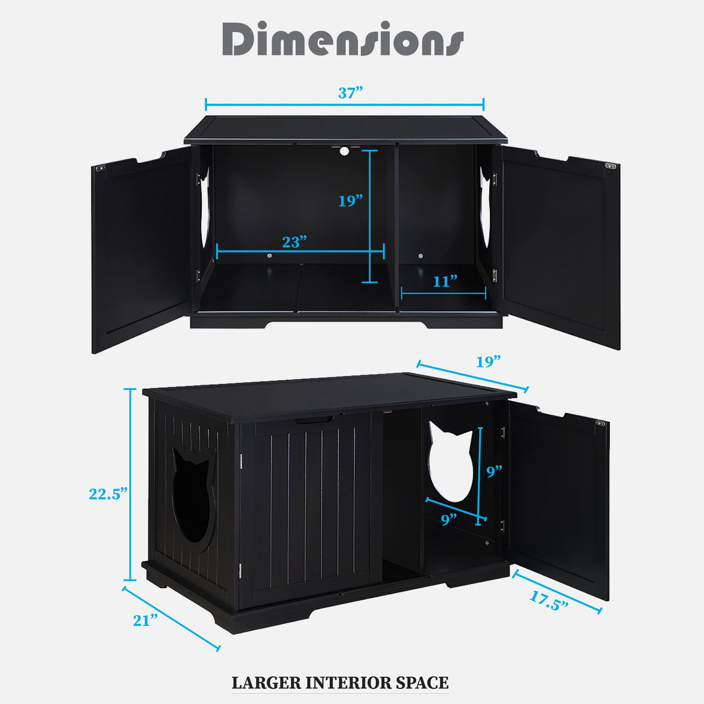 Bench Litter Box Enclosure With Storage And Comfortable Seating