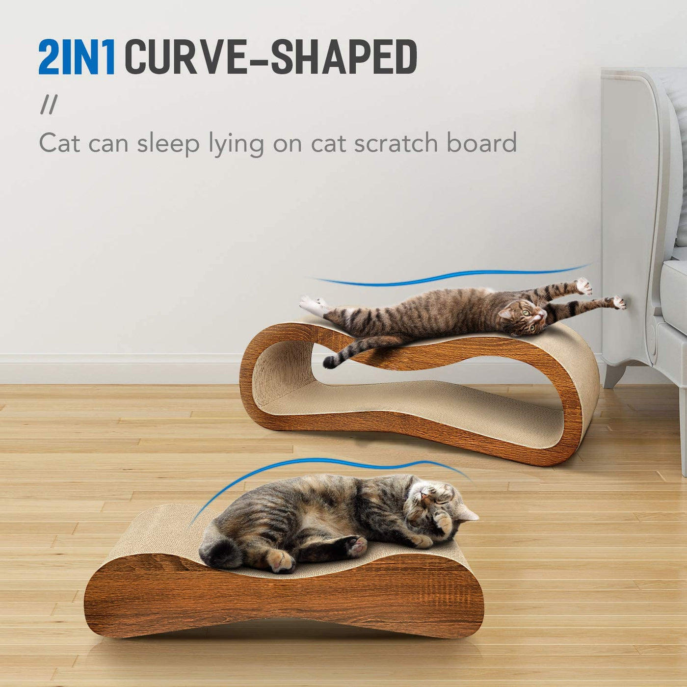 2 In 1 Cat Scratcher Cardboard Lounge Play Bed For Cats