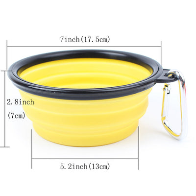 Collapsible Pet Bowl Portable Silicone Travel Water Food Dish