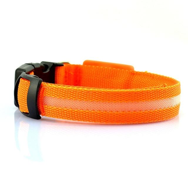 LED Dog Collar Rechargeable USB Powered Safety Light For Pets