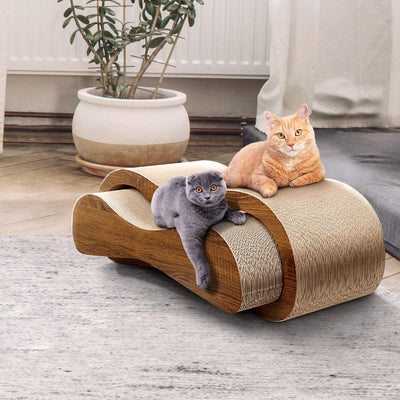 2 In 1 Cat Scratcher Cardboard Lounge Play Bed For Cats