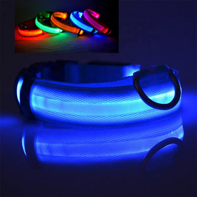 LED Dog Collar Rechargeable USB Powered Safety Light For Pets