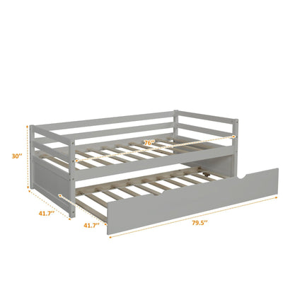 Daybed Trundle Set Twin Size Space Saving Furniture Solution