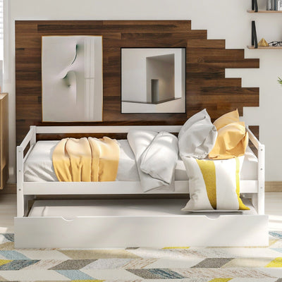 Daybed Trundle Set Twin Size Space Saving Furniture Solution