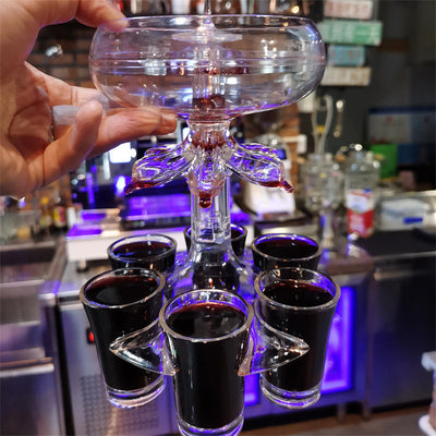 6-Shot Glass Shot Dispenser Holder For Wine Whisky Beer Party