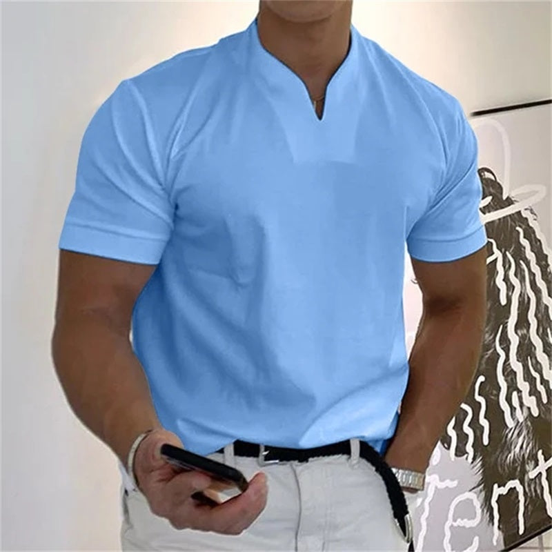 Men's Short Sleeve Fitness T-shirt Business Casual Athletic Tee