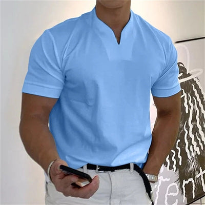 Men's Short Sleeve Fitness T-shirt Business Casual Athletic Tee