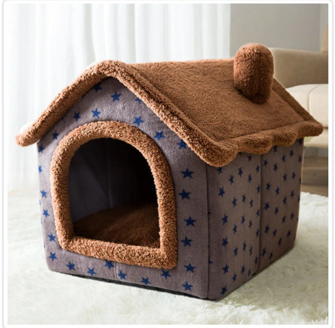 Foldable Dog House Warm Removable Nest Enclosed Pet Bed Sofa