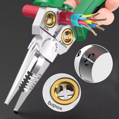 8-in-1 Wire Stripper Scissors With Electrical Testing Function