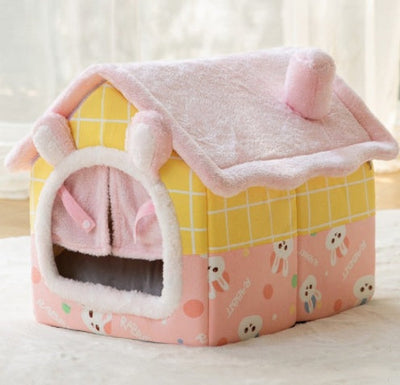 Foldable Dog House Warm Removable Nest Enclosed Pet Bed Sofa