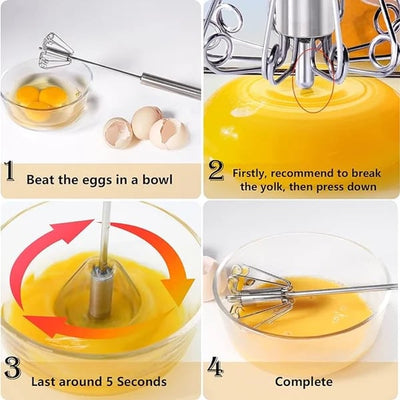 Stainless Steel Semi Automatic Whisk For Easy Mixing And Baking