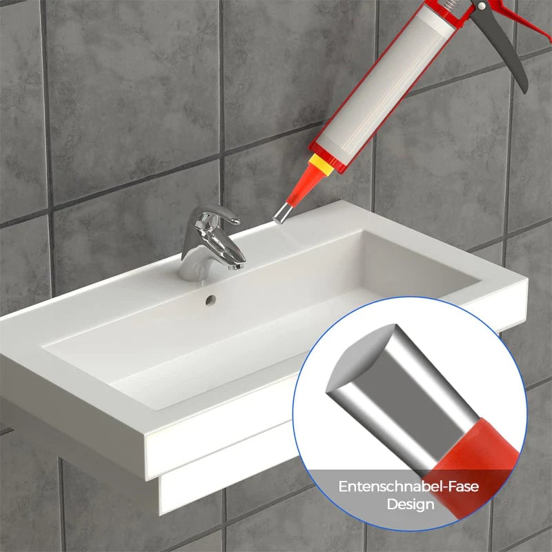 Universal Integrated Caulking Nozzle Tool Kit With Rubber Tips