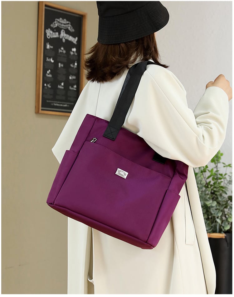 Waterproof Nylon Shoulder Bag Large Capacity Multi Pocket Design