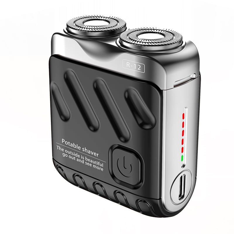 Portable Electric Shaver Dual Ring Rotary Cordless Razor