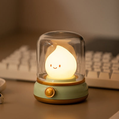 Desktop Kerosene Design LED Night Lamp USB Rechargeable Cozy Light