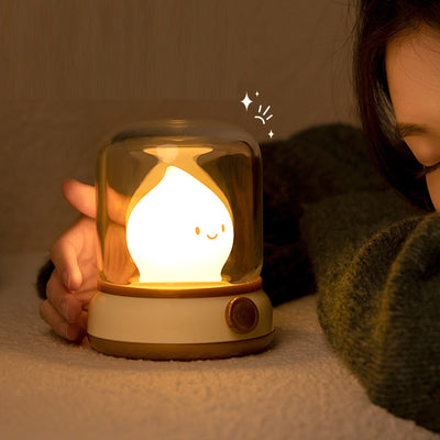 Desktop Kerosene Design LED Night Lamp USB Rechargeable Cozy Light