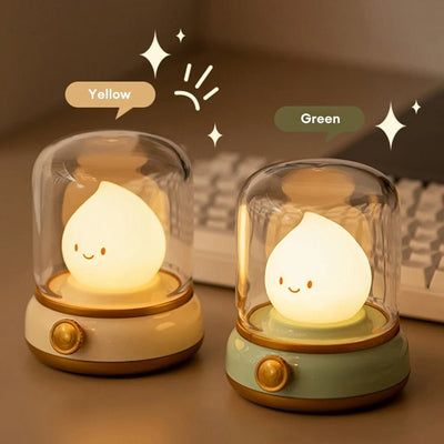 Desktop Kerosene Design LED Night Lamp USB Rechargeable Cozy Light