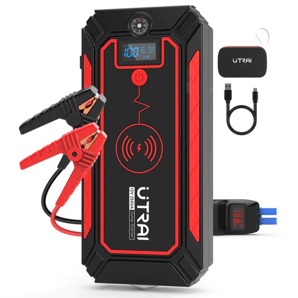 Digital Car Jump Starter With Wireless Charging And LCD Screen Portable Battery