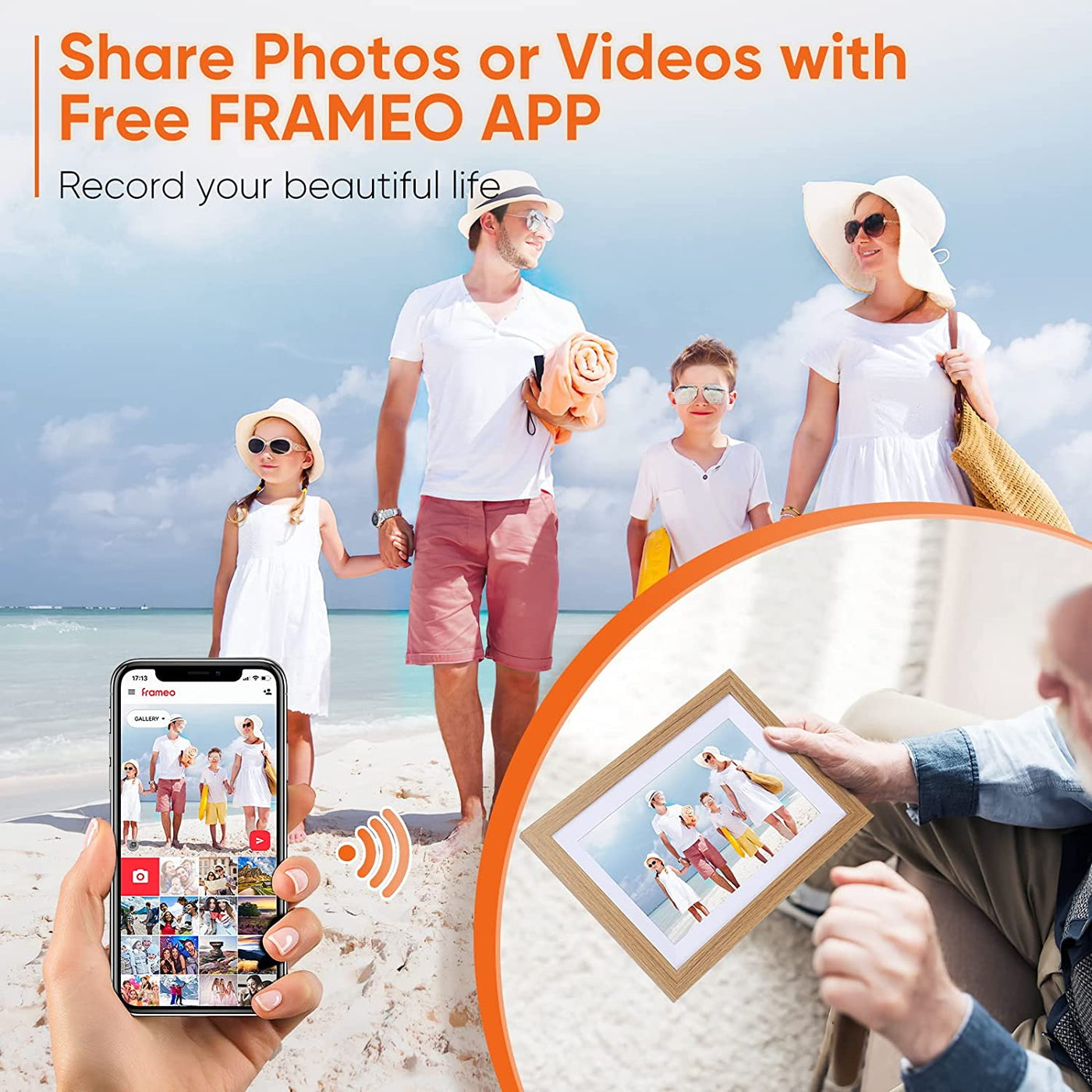 Digital Photo Frame 10.1 Inch Wi-Fi With Frameo App And Wall Mount