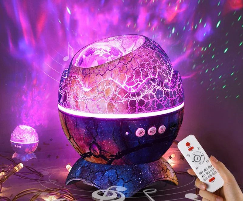 Dinosaur Egg Star Galaxy Projector Night Light With Bluetooth Speaker