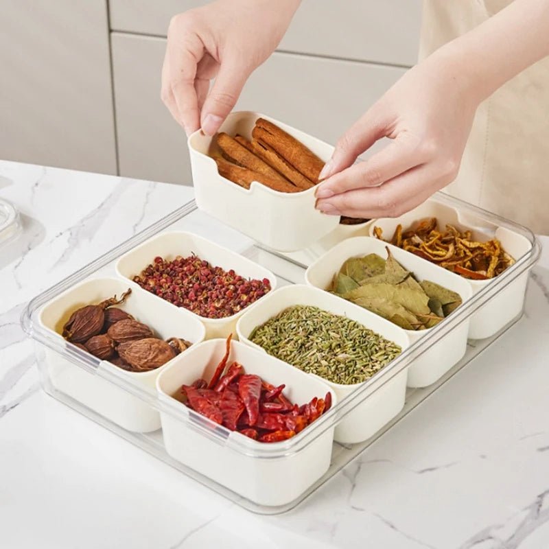 Divided Serving Tray Portable Snack Box With Lid Handle For Fruits