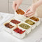 Divided Serving Tray Portable Snack Box With Lid Handle For Fruits