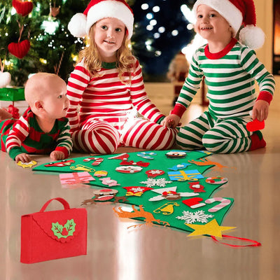 DIY Felt Christmas Tree With Festive Accessories And Decorations