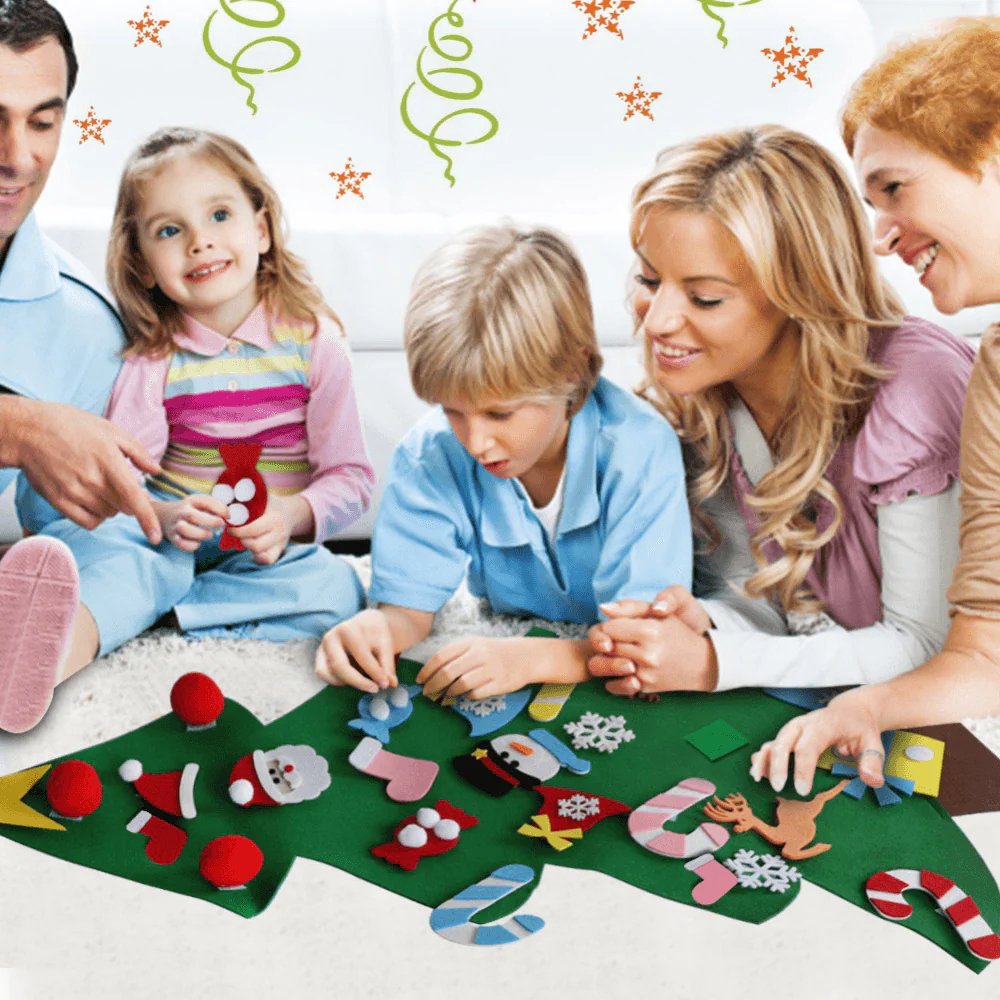DIY Felt Christmas Tree With Festive Accessories And Decorations