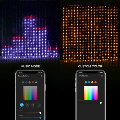 Smart Curtain Lights LED String With APP Remote Control Display
