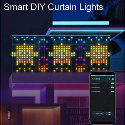 Smart Curtain Lights LED String With APP Remote Control Display