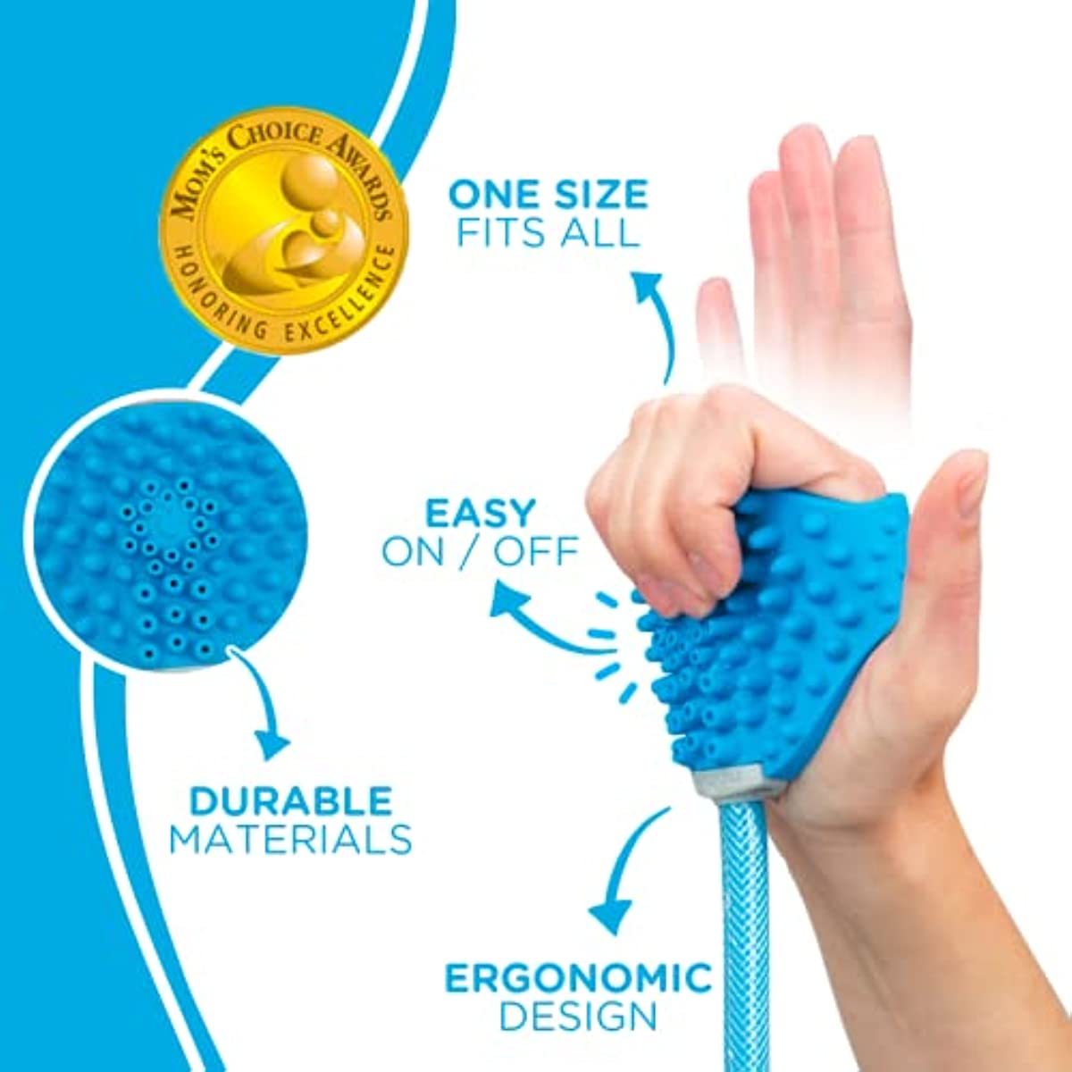 Dog Bath Brush Sprayer With Scrubber For Easy Pet Grooming