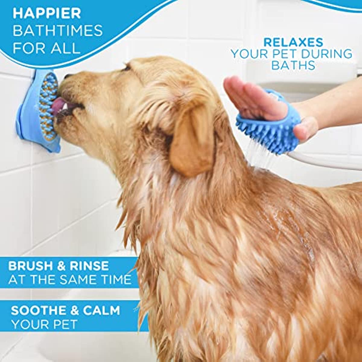 Dog Bath Brush Sprayer With Scrubber For Easy Pet Grooming