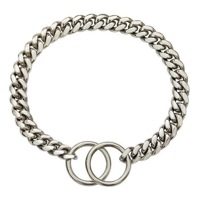 Heavy Duty Dog Chain Collar Black Gold Stainless Steel For Dogs