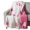 Double-Sided Pink Black Ghost Halloween Blanket Cozy Flannel Throw