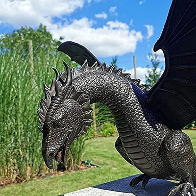 Bronze Dragon Garden Sculpture Fire-Breathing Fountain Decor