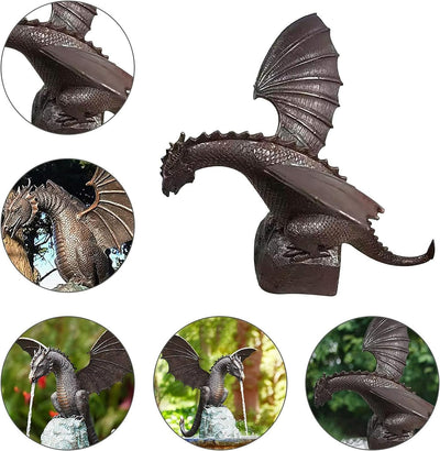 Bronze Dragon Garden Sculpture Fire-Breathing Fountain Decor