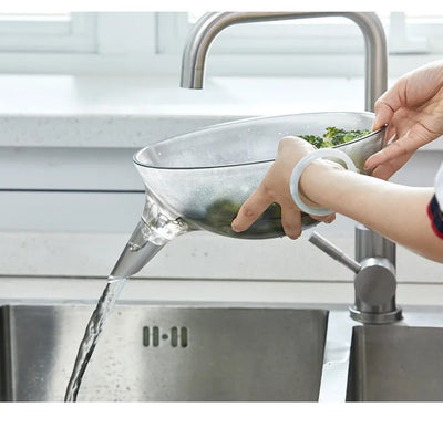 Drainer Food Basket Vegetable Fruit Colander Bowl With Spout