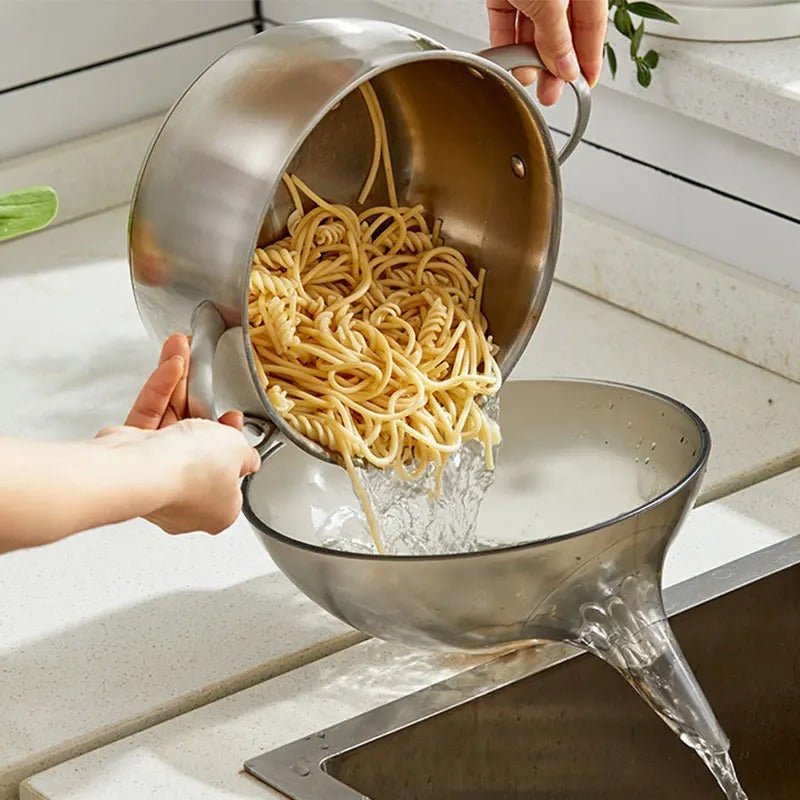 Drainer Food Basket Vegetable Fruit Colander Bowl With Spout