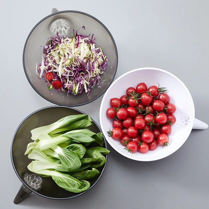 Drainer Food Basket Vegetable Fruit Colander Bowl With Spout