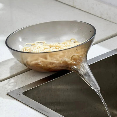 Drainer Food Basket Vegetable Fruit Colander Bowl With Spout