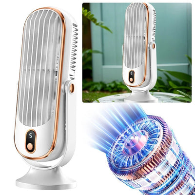 Dual Motor Desk Air Cooler Quiet USB Rechargeable Table Fan