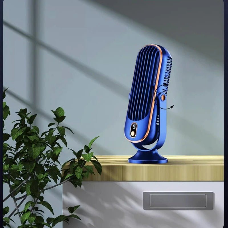 Dual Motor Desk Air Cooler Quiet USB Rechargeable Table Fan
