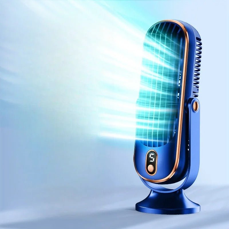 Dual Motor Desk Air Cooler Quiet USB Rechargeable Table Fan