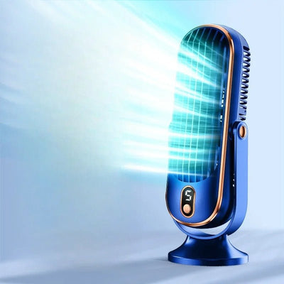 Dual Motor Desk Air Cooler Quiet USB Rechargeable Table Fan