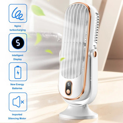 Dual Motor Desk Air Cooler Quiet USB Rechargeable Table Fan