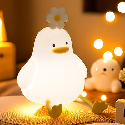 Duck LED Night Lamp USB Rechargeable Silicone Touch Sensor Timer