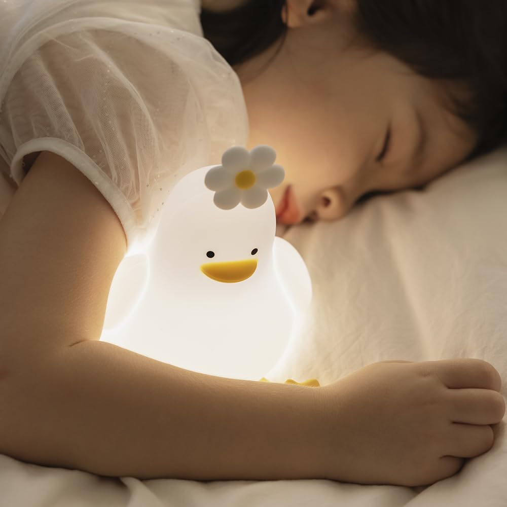 Duck LED Night Lamp USB Rechargeable Silicone Touch Sensor Timer