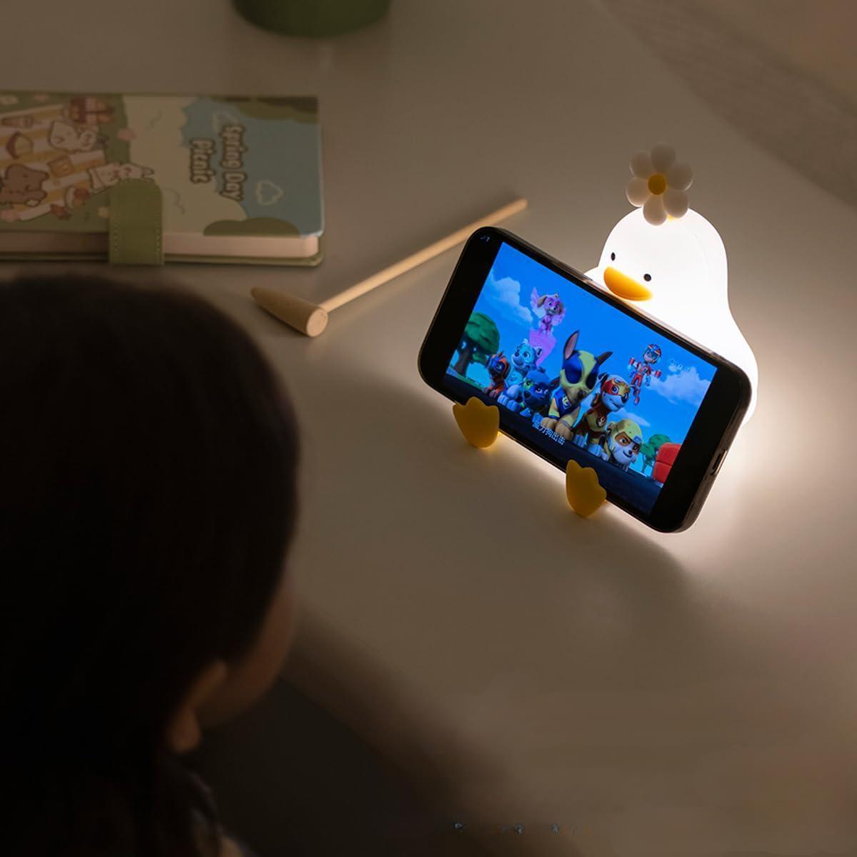 Duck LED Night Lamp USB Rechargeable Silicone Touch Sensor Timer